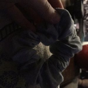 A blue scrunchie